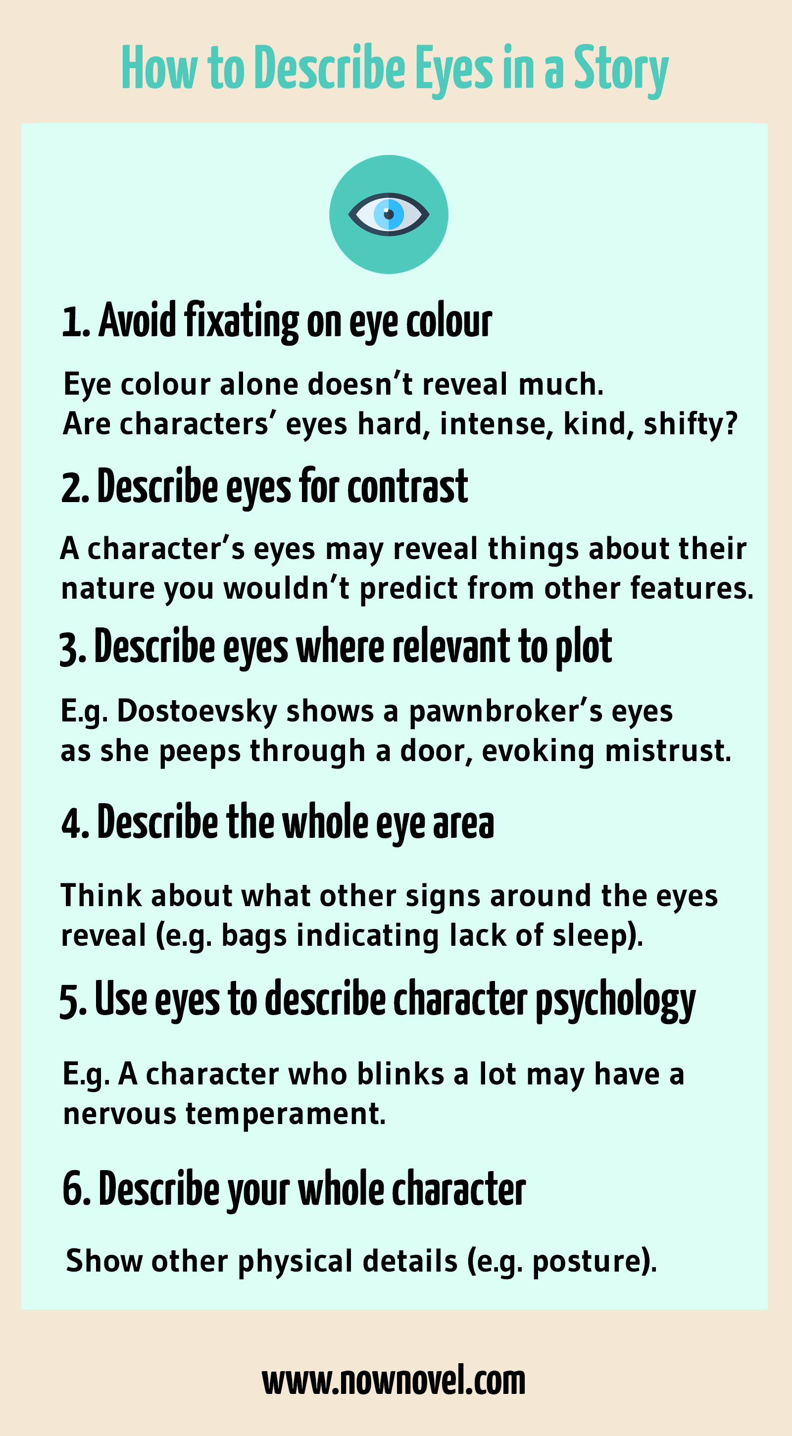 creative writing eye description