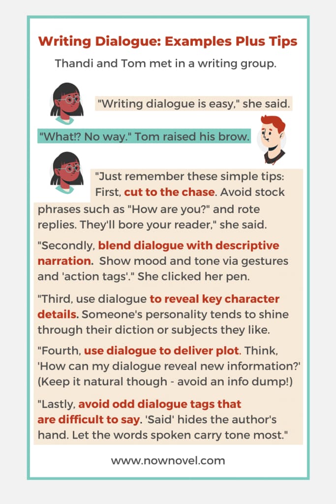 how to write dialogue in a narrative paragraph