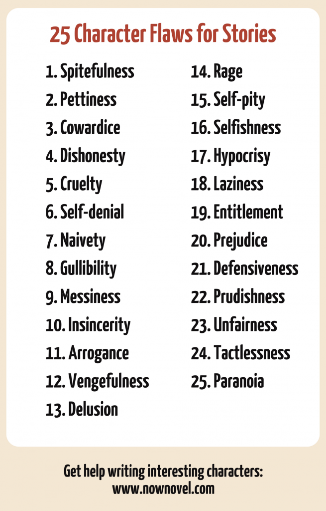 Character Flaw List 30 Intriguing Character Flaws Now Novel