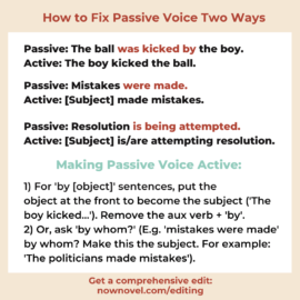 How to Fix Passive Voice (and Other Common Issues) | Now Novel