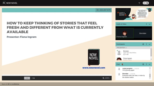 How to keep thinking of stories that feel fresh and different from what is currently available. webinar